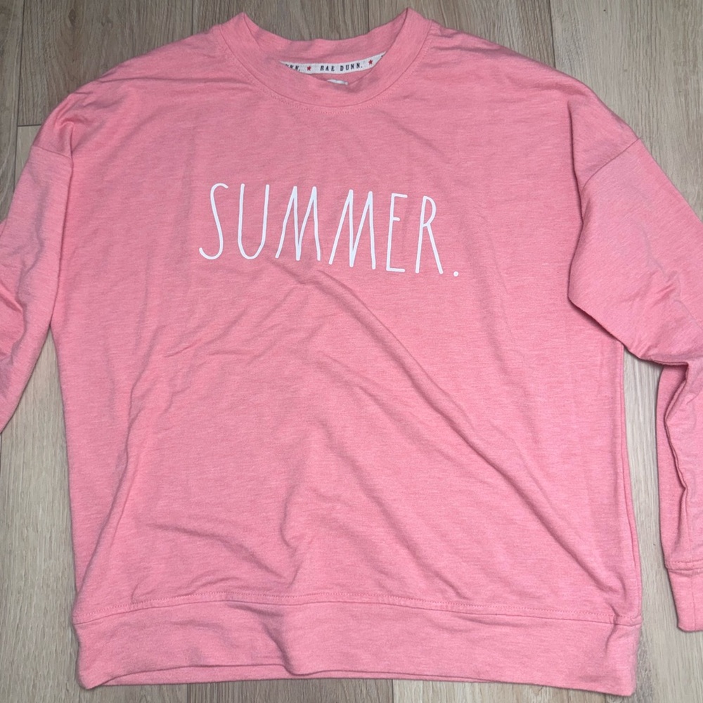 Rae Dunn Soft Crewneck Soft "SUMMER" Pullover Sweatshirt/Top
